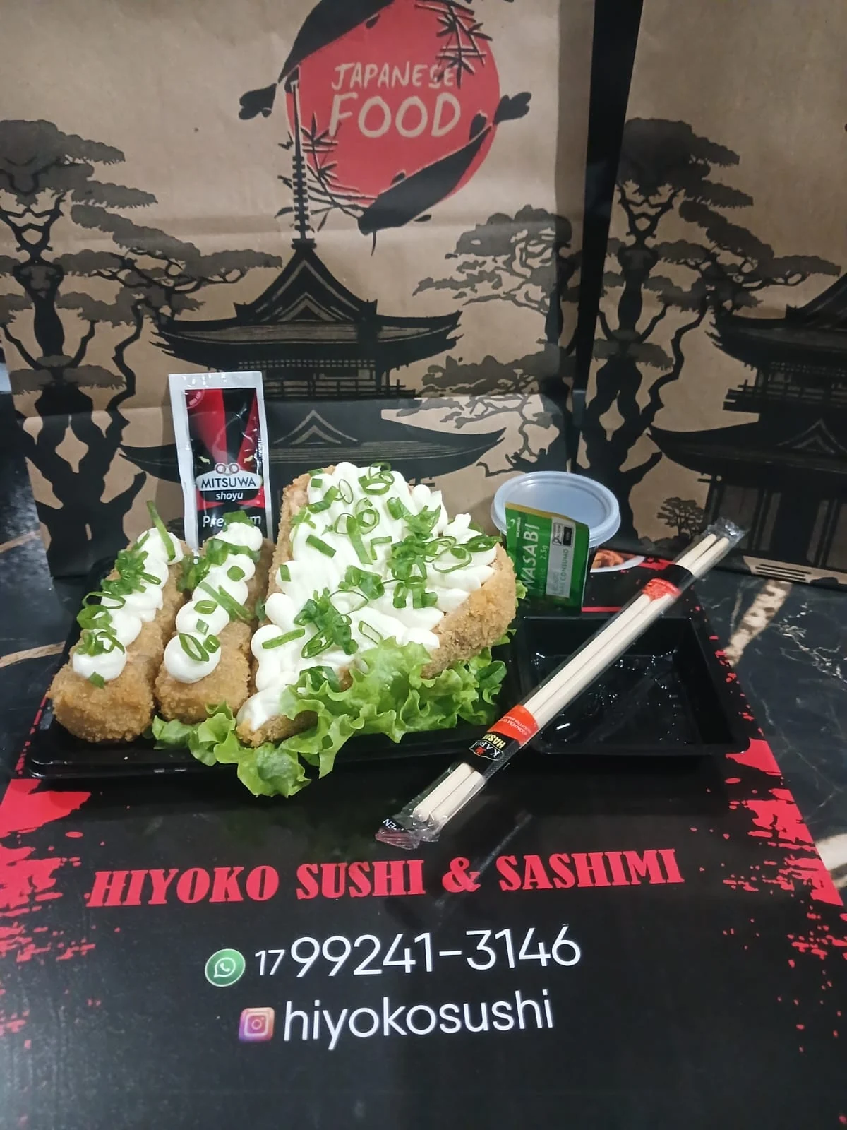 Pedido real do Hiyoko Sushi